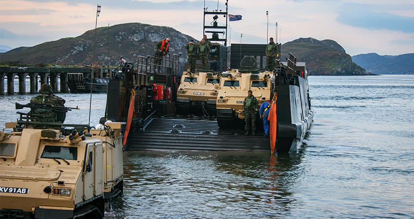 PACSCAT Landing Craft Unloading PACSCAT Landing Craft Unloading personnel carriers